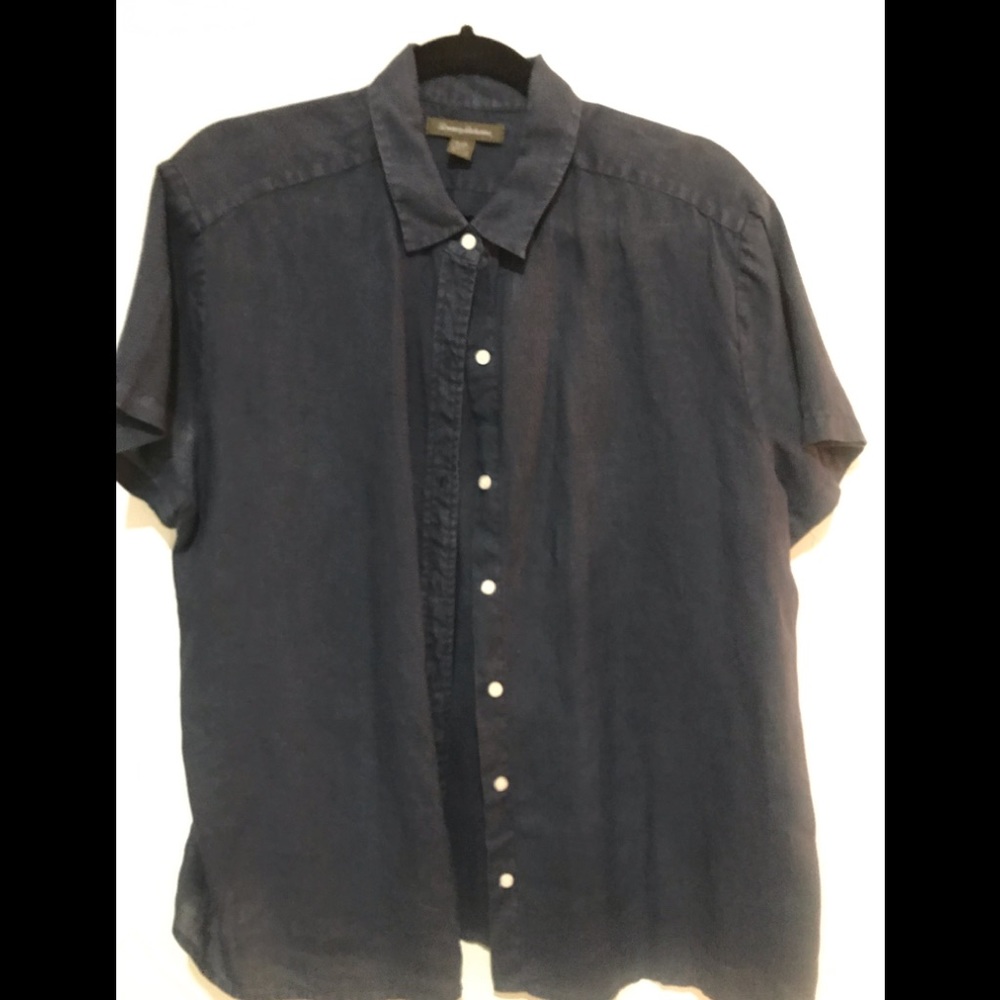 Tommy Bahama Navy Linen Shirt in Navy
